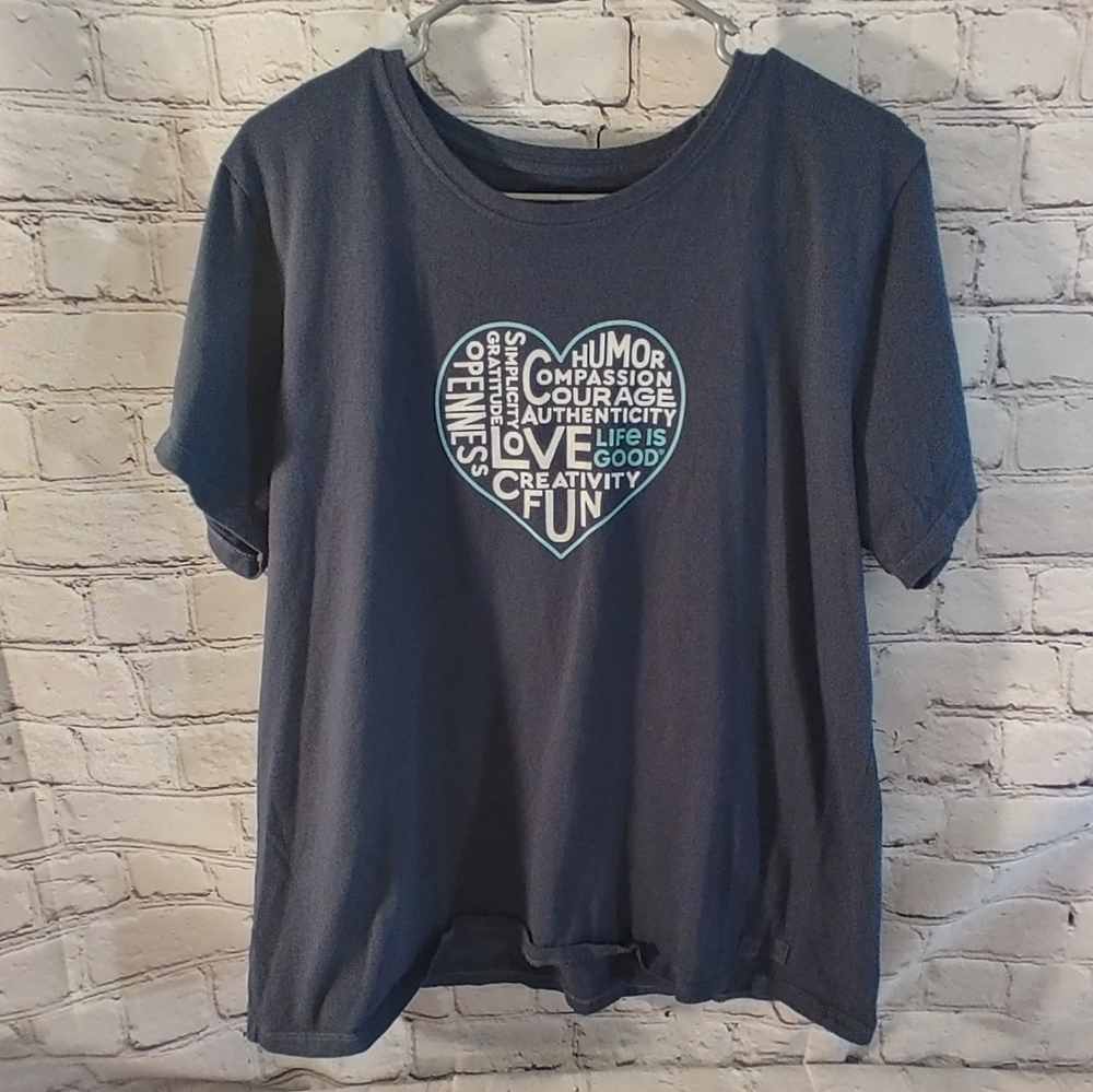 Life is Good Women's XL Crusher T "Super Power"